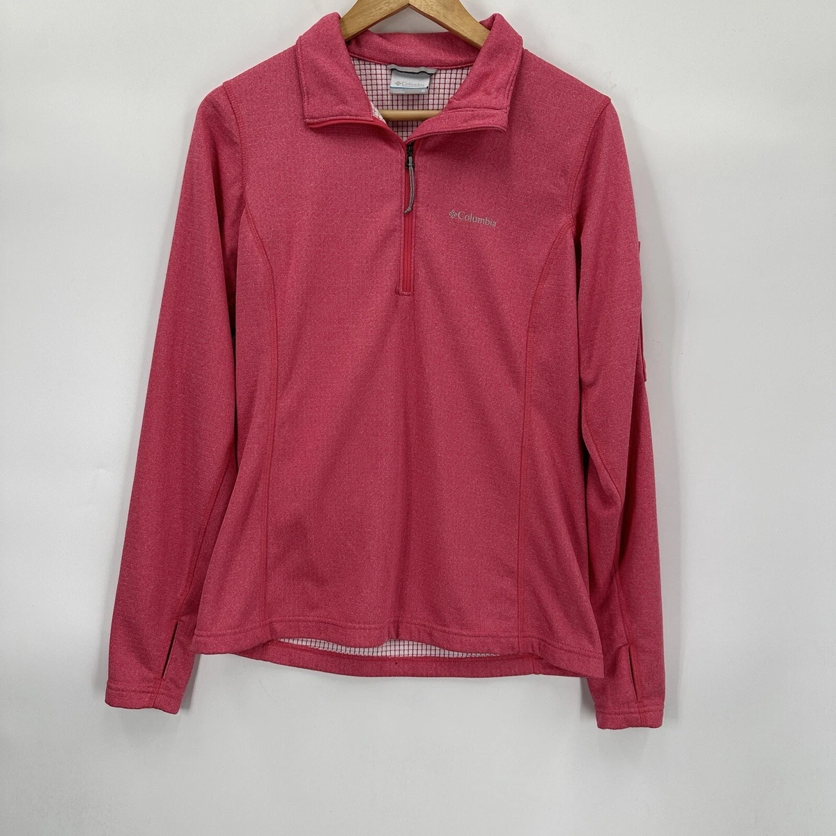 Columbia Sweatshirt Pullover Women s 1 2 Zip Lightweight Omni Wick Pink Sz M