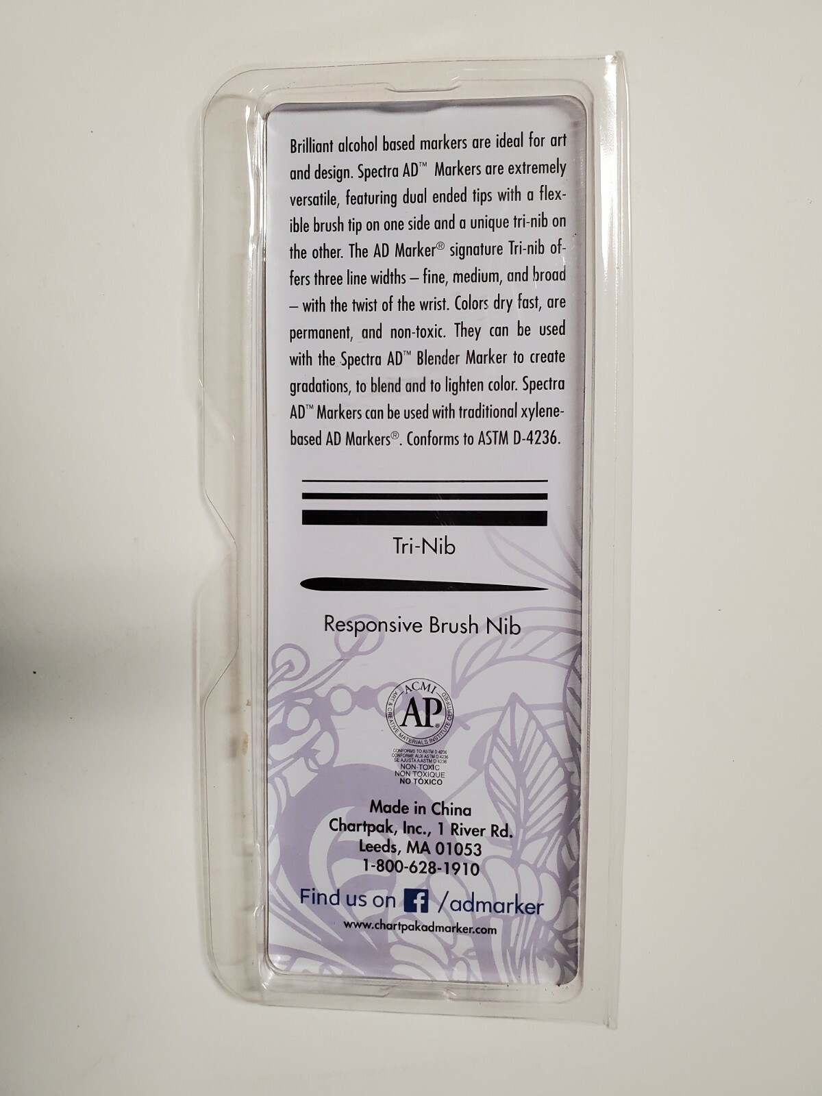 Chartpak Spectra AD Marker, "Teal Green" Tri-Nib and Brush Dual-Tip, Art, single