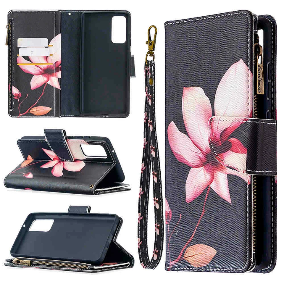 For Samsung S20 FE 5G S10 S9 Note 20 10 Plus Wallet Card Flip Leather Case Cover - Image 4 of 4