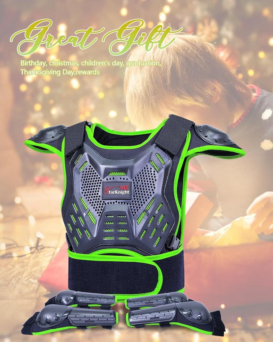 Kids Motorcycle Armor Suit Dirt Bike Gear with Knee Pads Elbow