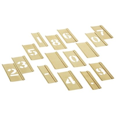 C.H. Hanson 10008 Stencil Set,Numbers,Brass, 10008