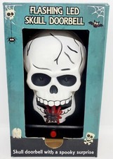 Brand New Halloween Flashing LED Skull Doorbell with A Spooky Surprise       
