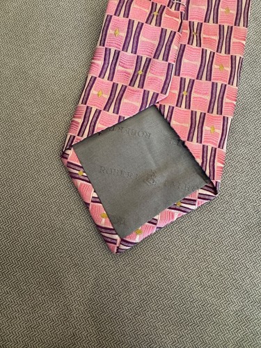 Robert Talbot Best of Class Pink Geometric Silk Tie - Picture 6 of 7