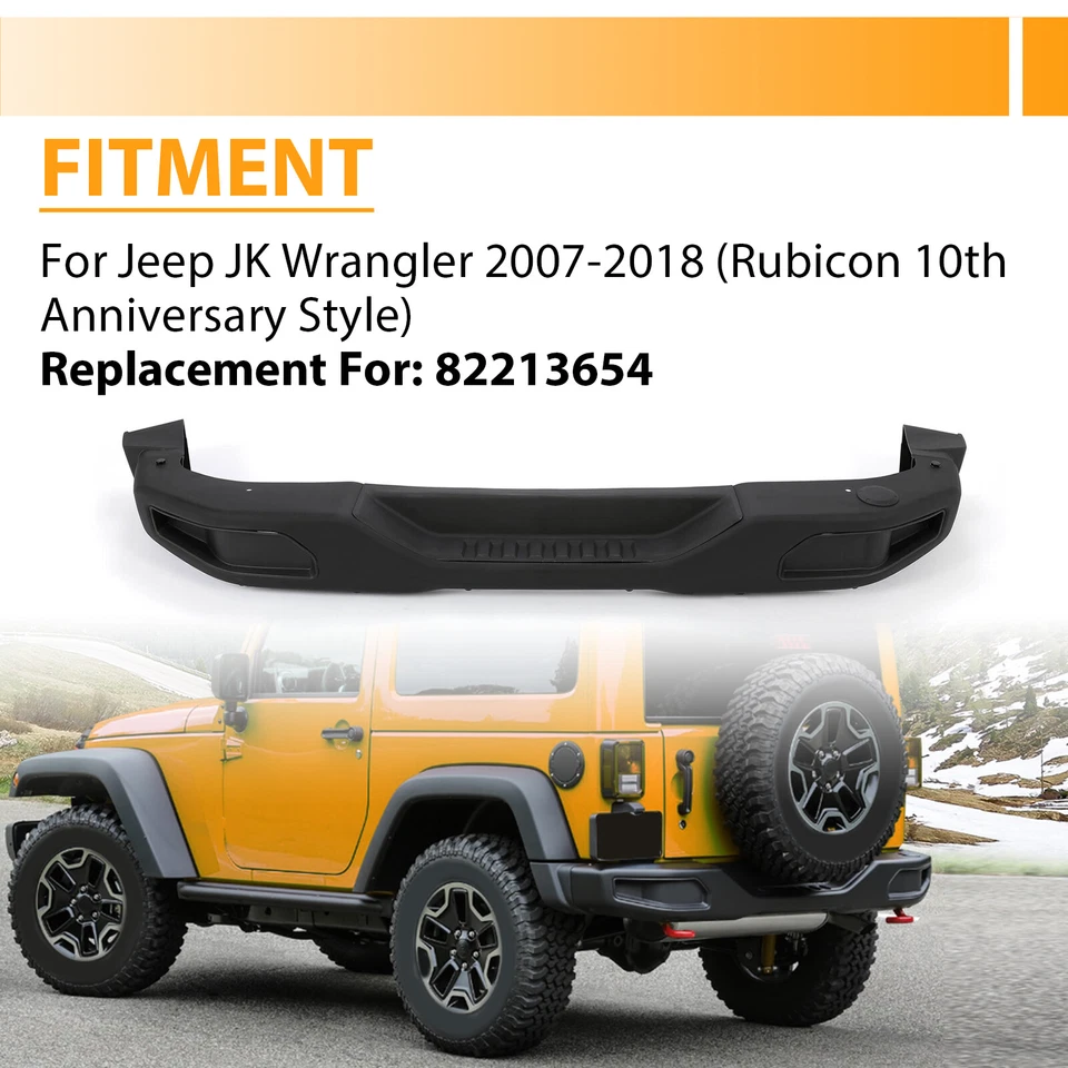 Rear Bumper For Jeep Wrangler JK 2007-2018 Rubicon 10th Anniversary Style 07-18 - Image 3 of 4