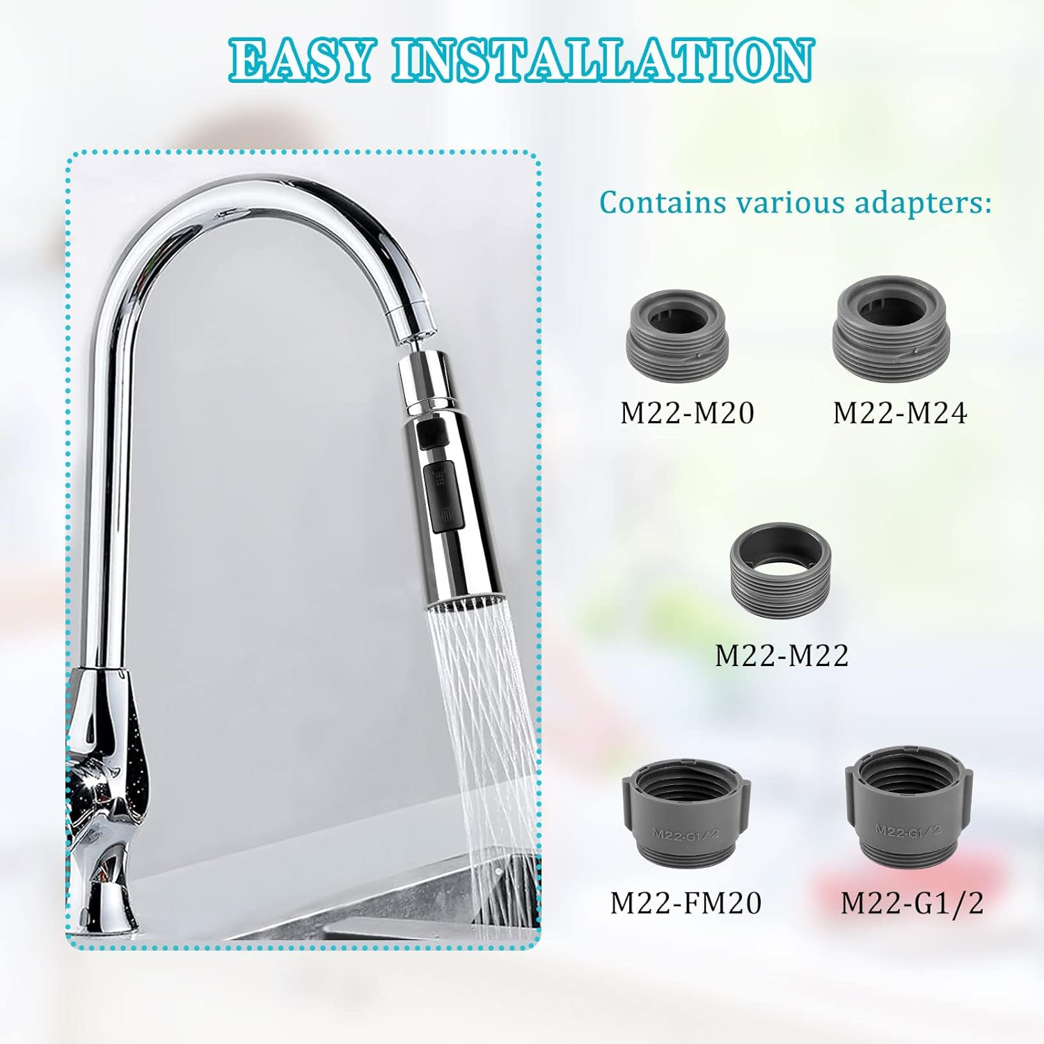 Kitchen Tap Spray Head 360° Swivel Spout FM22M24 Kitchen Sink Tap Spray