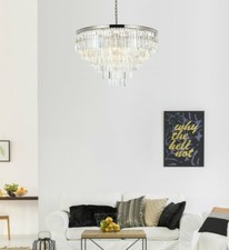 Crystal Chandelier 33 Light Fixture Large Polished Nickel Foyer Dining Room 44