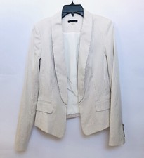 TOMMY HILFIGER Women's Pinstriped No button Lined Cotton Blazer Size 8