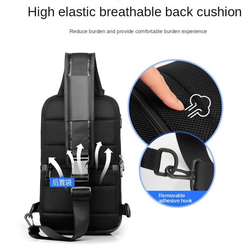 Men Waterproof Shoulder Bag Messenger Chest Sling Crossbody Travel Bag - Picture 3 of 12