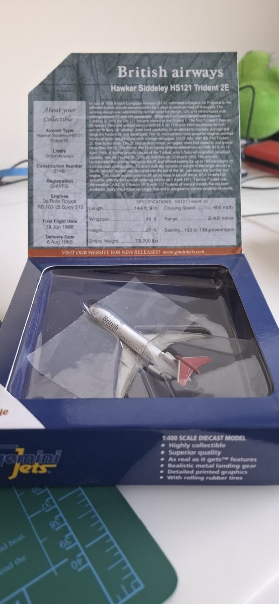 航空機・ヘリコプター Gemini 1/400 BA HS121 Trident2E Gemini Jets - 1:400 - British Airways Hawk Siddedely HS121