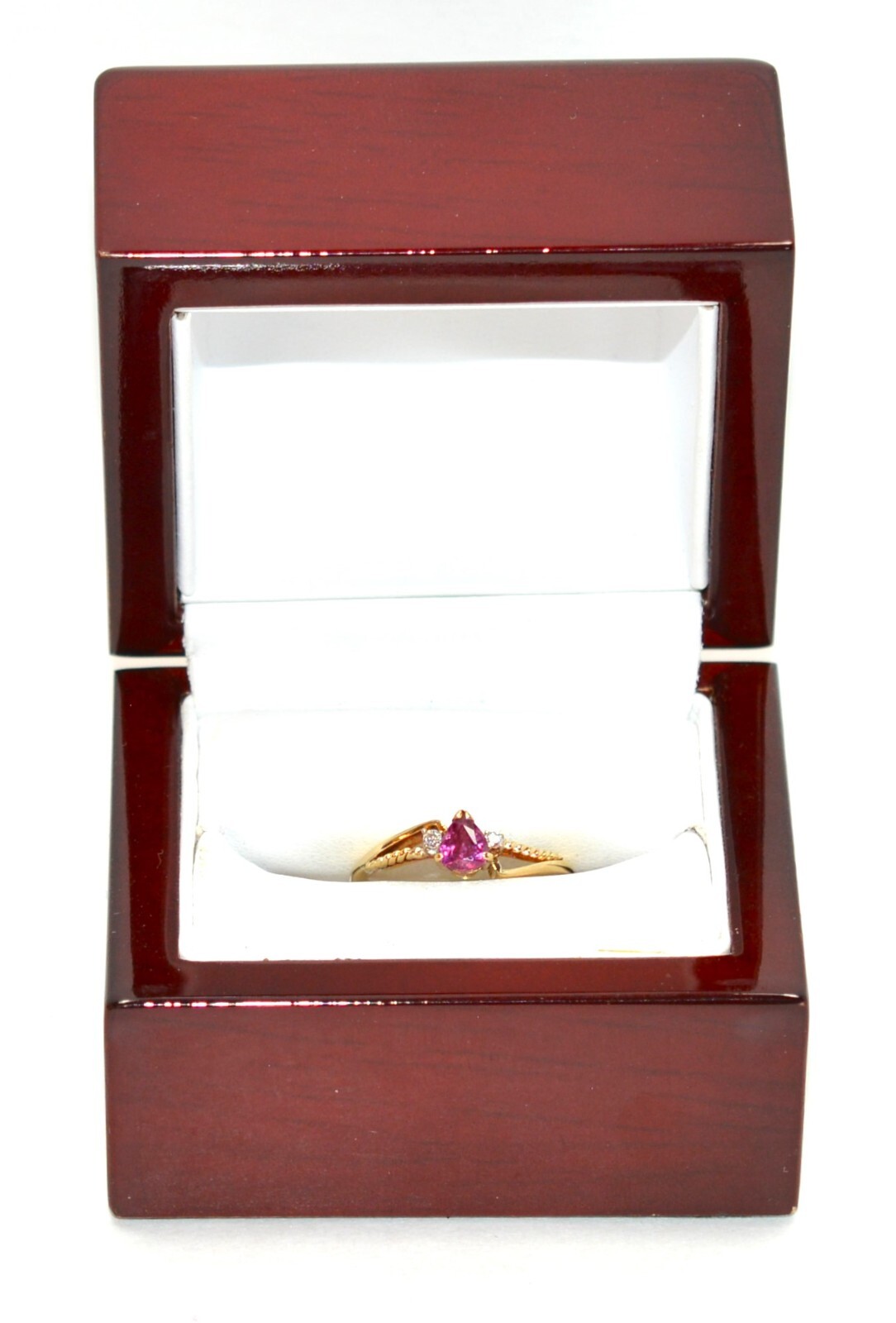 Natural Ruby & Diamond Ring 14K Solid Gold .46tcw… - image 12