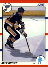 1990 SCORE NHL HOCKEY Trading Card #41 -- Jeff Brown, St. Louis Blues