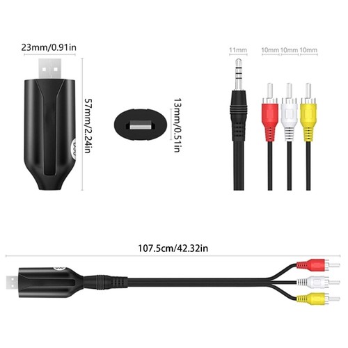 Video Capture Card USB2.0 VHS to DVD Auditory Video Capture Grabber VHS DVD - Afbeelding 6 van 6