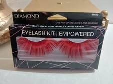 Eyelashes Metalic orange Adhesive Included Eye Lash Lashes Costume Wear