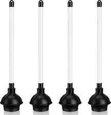 Hushee 4 Pcs Toilet Plunger Bulk Heavy Duty Toilet Bowl Plunger Double Thrust...