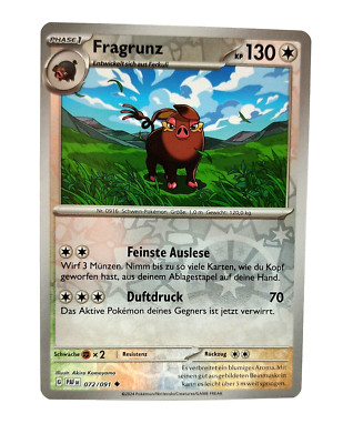 Pokemon Karte: Fragrunz Reverse 072/091 Paldeas Schicksale PAF Deutsch NM