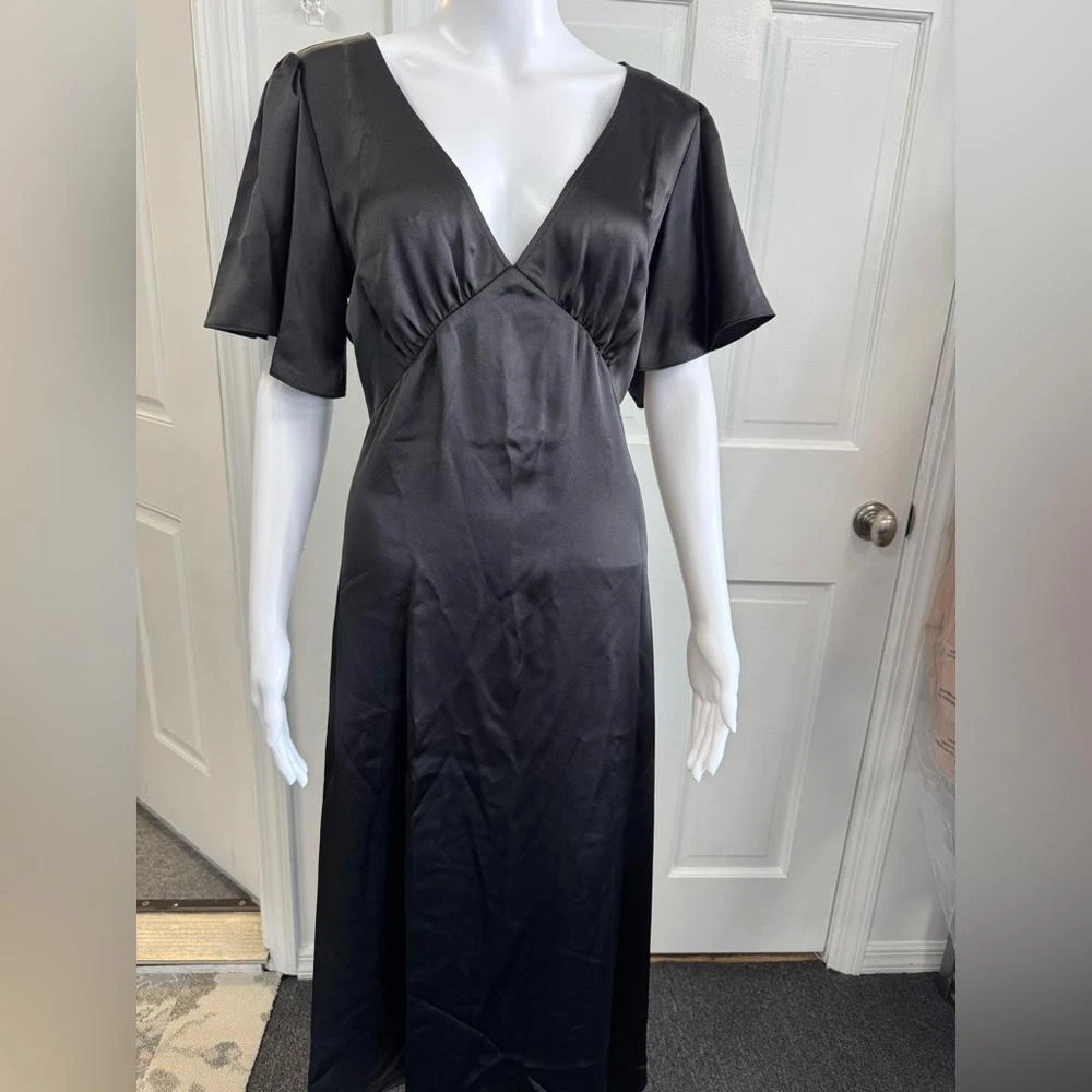 Abito midi in raso manica corta di Michael Kors taglia large nuovo con etichetta