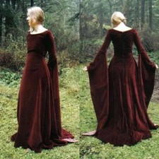 Historical Medieval Wedding Dresses Velvet Fairy Long Sleeve Bailey Vintage