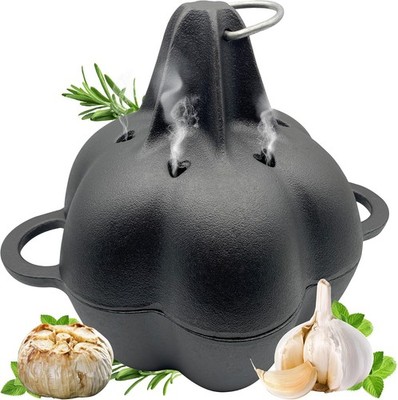 Garlic Roaster, Cast Iron Garlic Roaster for Oven Grill, Serve Fresh Roasted