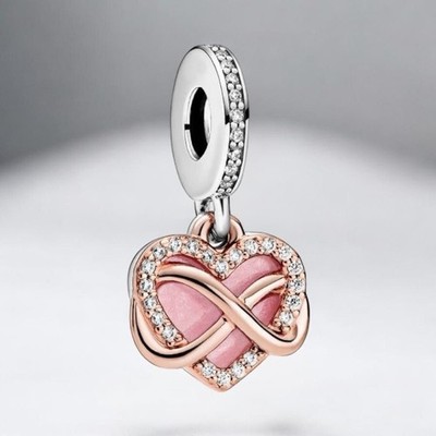 NEW Authentic PANDORA Sparkling Infinity Heart Dangle Charm #788878C01