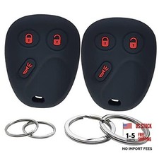 2 Pcs Silicone 3 Buttons Key Fob Cover Remote Case Keyless Protector