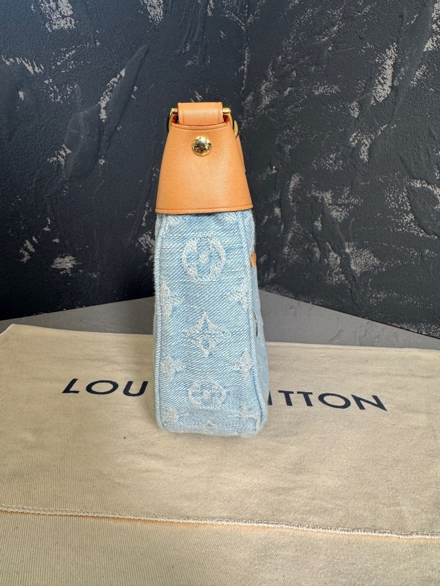 Louis Vuitton Denim Loop Moon Shoulder Bag For Women Light Blue | eBay