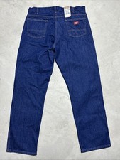 NWT Dickies Men's Industrial Relaxed Fit Denim Jeans SZ 38x34 Blue Y2K NOS 2009