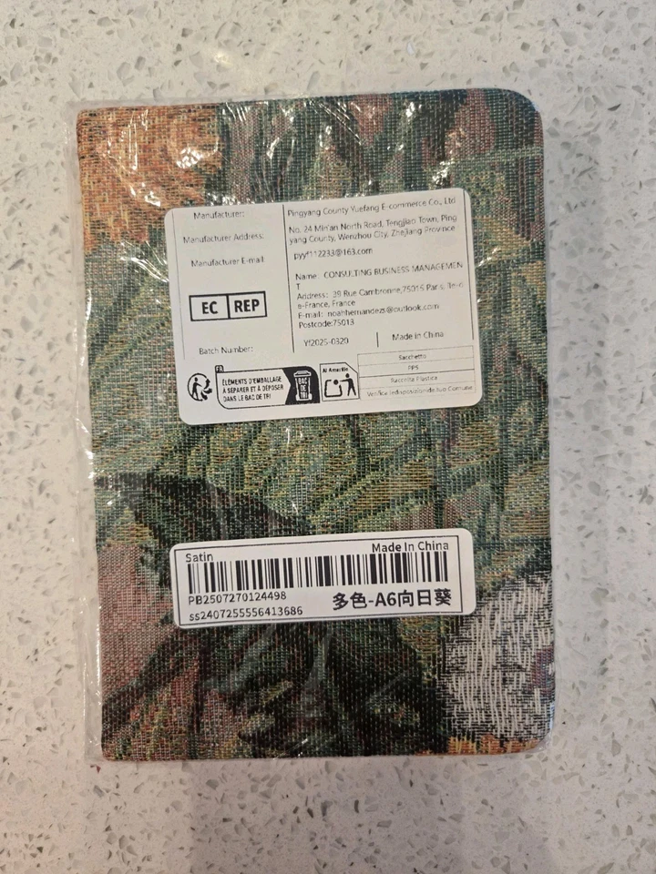 New Silk covered note book 4x6 inches. Green Foliage with White Daisies - Image 2 of 4