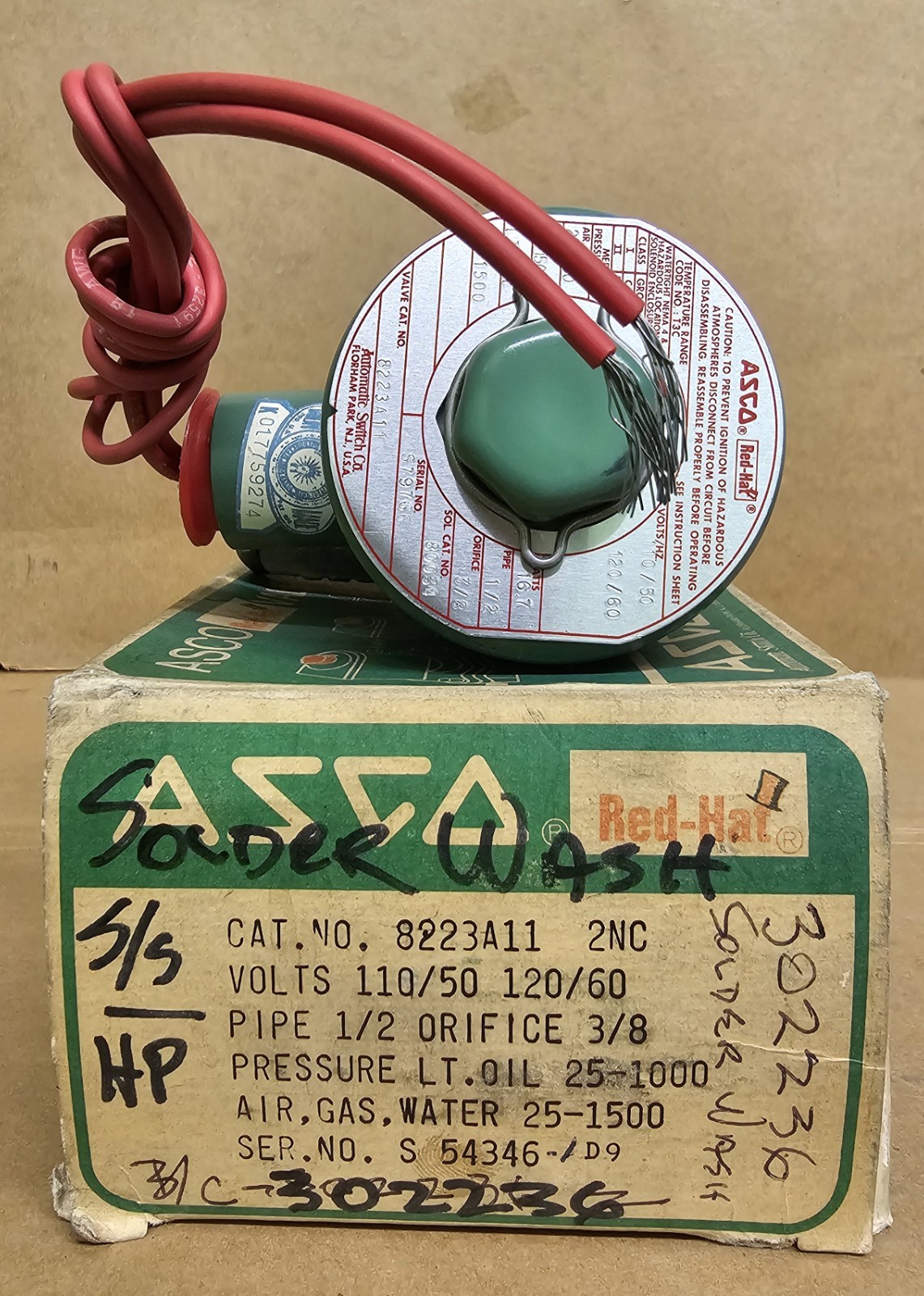 ASCO 8223A11 1/2" 110/120V 25-1500PSI