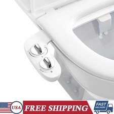 Bidet Fresh Water Spray Kit Non Electric Toilet Seat Attachment with Dual Nozzle