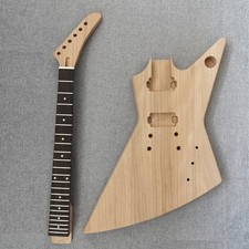 Unfinish Explorer DIY Electric Guitar Kit Mahogany Body GD part solid set in
