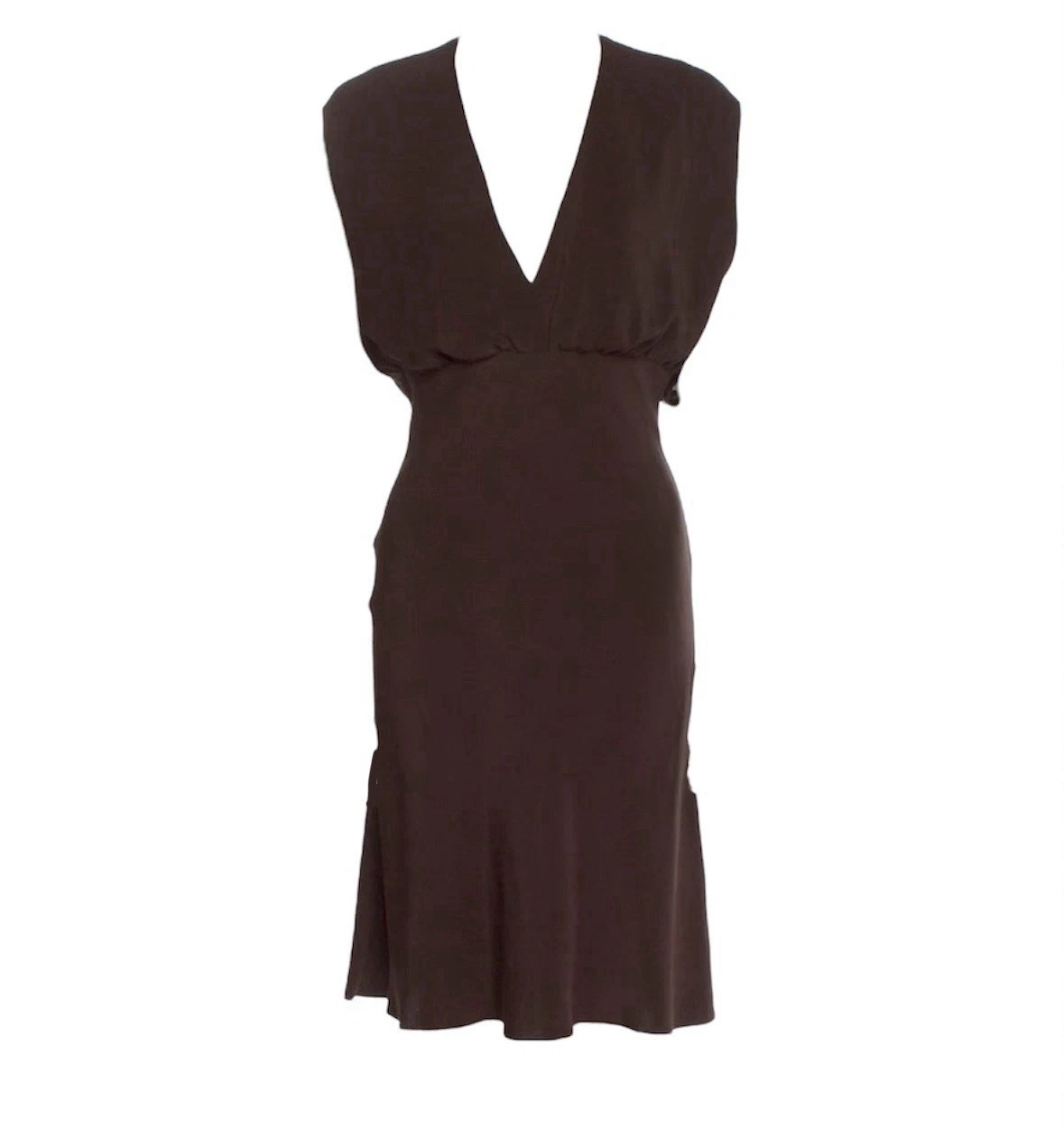 Chloe — Chloe Vintage Brown Silk Midi Dress