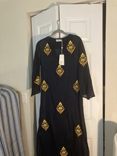 Embroidered Cotton Voile Caftan Size Xs
