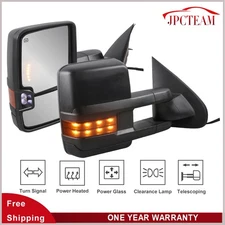 2PCS Power Heated Tow Mirrors For 2014-2018 Chevy Silverado GMC Sierra 1500 2500