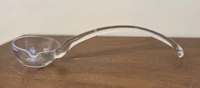 Vintage Hand Blown Clear Glass 13" Punch Bowl Ladle Pour Lip Hook Handle