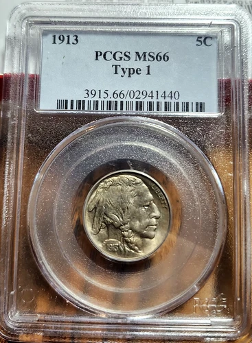 1913 Type 1 Buffalo Nickel PCGS MS66