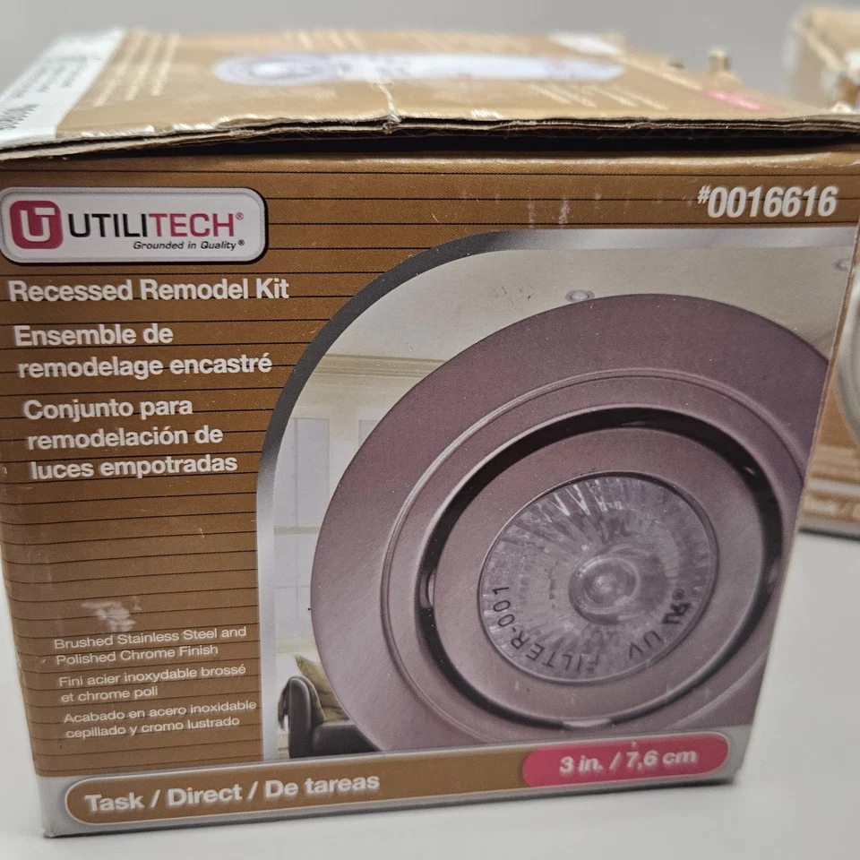 2 Kit de cardán de bronce Utilitech 3" GU10 luz empotrada #244140 CAJA ABIERTA Foto 3 de 4
