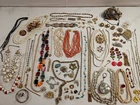 Vintage Costume Jewelry Lot Antique Estate Rhinestontes Repair Parts Some Signed