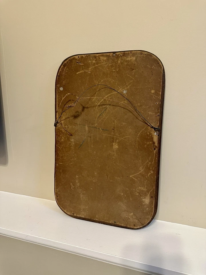 "Espejo antiguo recrangular caoba 22,5"" x 14,5""" Foto 3 de 3