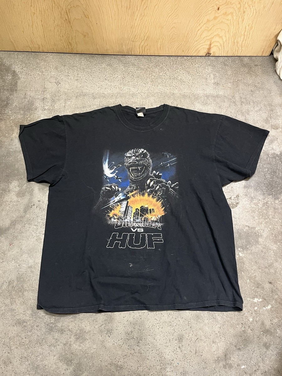 Godzilla vs HUF 2020 World Tour T-Shirt Size XXL Black Graphic