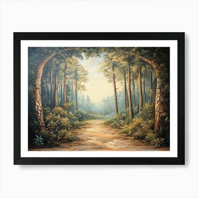 Dreidimensional eine Waldlandschaft gerahmtes Wandbild Poster Leinwanddruck Bild