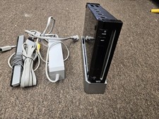 - Wii Console Black Model RVL 001 With Cables Tested Missing Top Lid