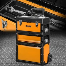 [3-IN-1] Mobile Workshop 3-Tier Stackable Separate Hand Case Tool Boxes Trolley
