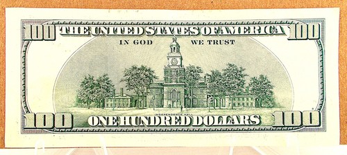 2003 $100.00 BILL, BILL is MISALIGNED & 1's(4) w/ FREE Holder, DL 11186610 A - Picture 5 of 6