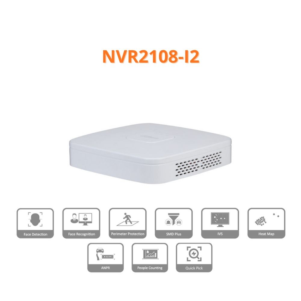 Dahua NVR Registratore IP 8 Canali ONVIF H.265 - NVR2108-I2 (1080p) S