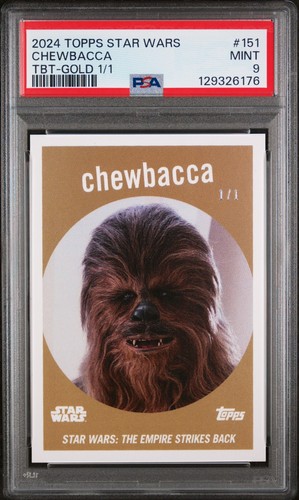 CHEWBACCA 2024 Star Wars #151 THROWBACK THURSADY GOLD 1/1 PSA 9 MINT + FREE SHIP