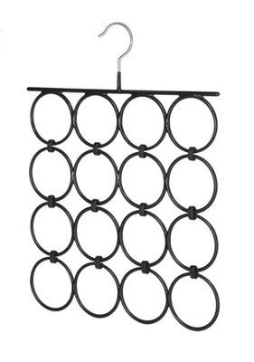 Whitmor Folding Scarf/Accessory Hanger, Black & 1 Pack, & Chrome