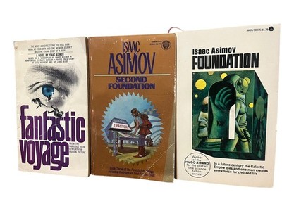 SECOND FOUNDATION by ISAAC ASIMOV VINTAGE BALLANTINE PAPERBACK SCI-FI 3 BOOK LOT