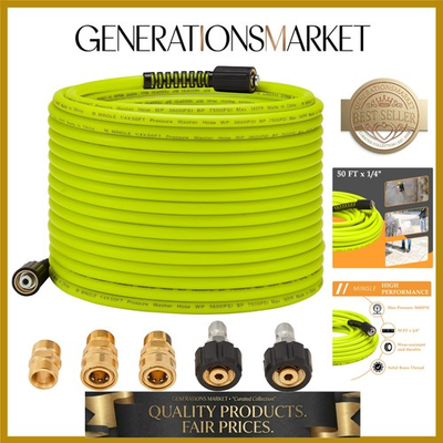 #ad Pressure Washer Hose 50 FT x 1 4quot; Replacement Power Wash Hose with Quick Co... $67.99