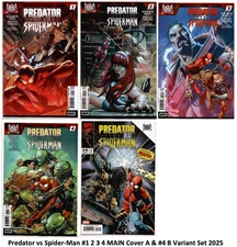 Predator vs Spider-Man #1 2 3 4 MAIN Cover A & #4 B Variant SET Lot 2025