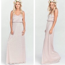 Show Me Your Mumu Women’s Kendall Metallic Pink Maxi Dress Size Medium Wedding